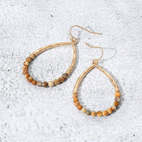 Metal Stone Earrings